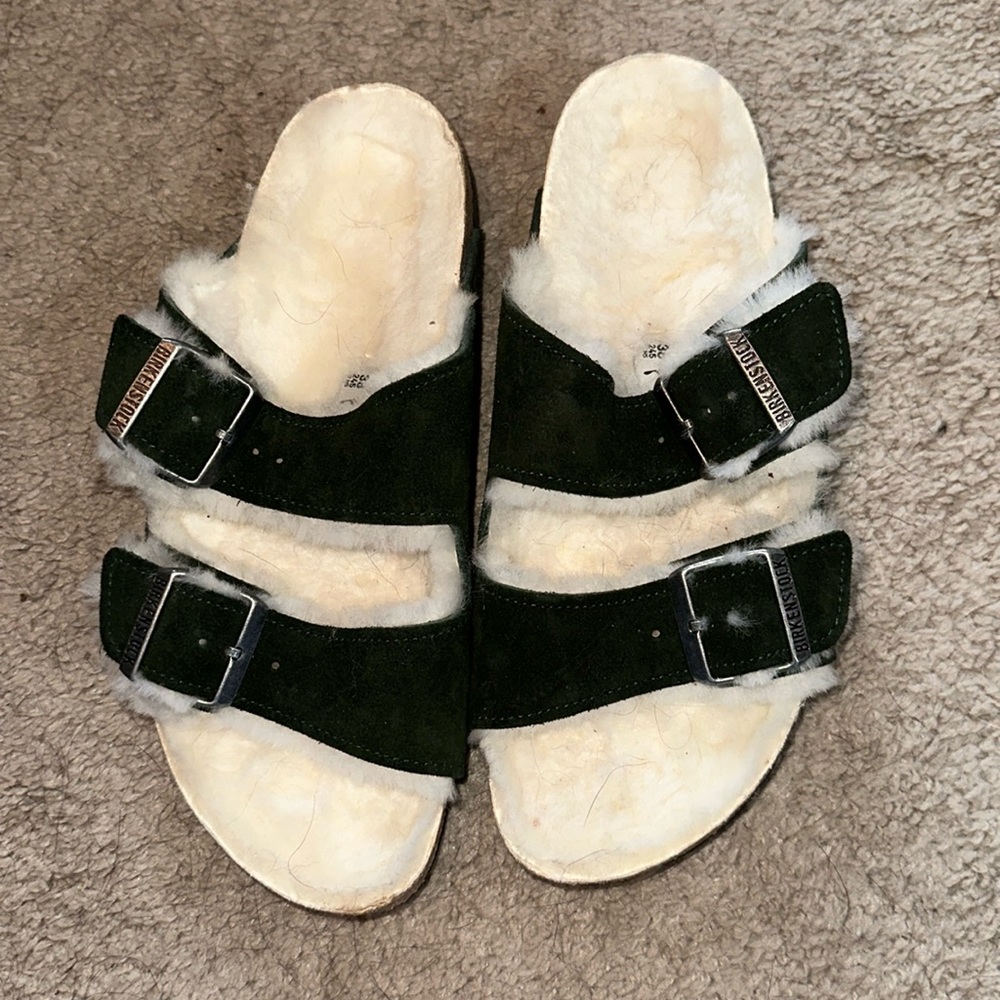 Birkenstock Arizona Shearling Suede slides